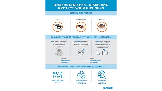 Ecolab infographic showing the risk of pests and the need for pest control during COVID.