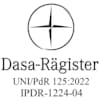 A silver circle with a cross logo