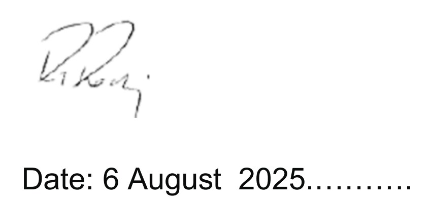 Signature of supplier