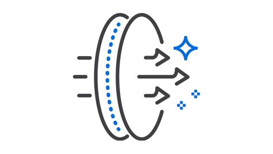 Membrane with flow icon