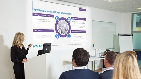 Ecolab Life Sciences provide manufacturer’s a partnership and confidence through achievable cleaning and disinfection programs.