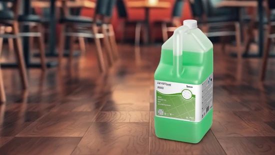 Keystone Floor 5L product sat on a restaurant floor