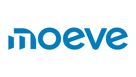 Moeve logo displayed in blue lowercase lettering with a stylized “m” icon.